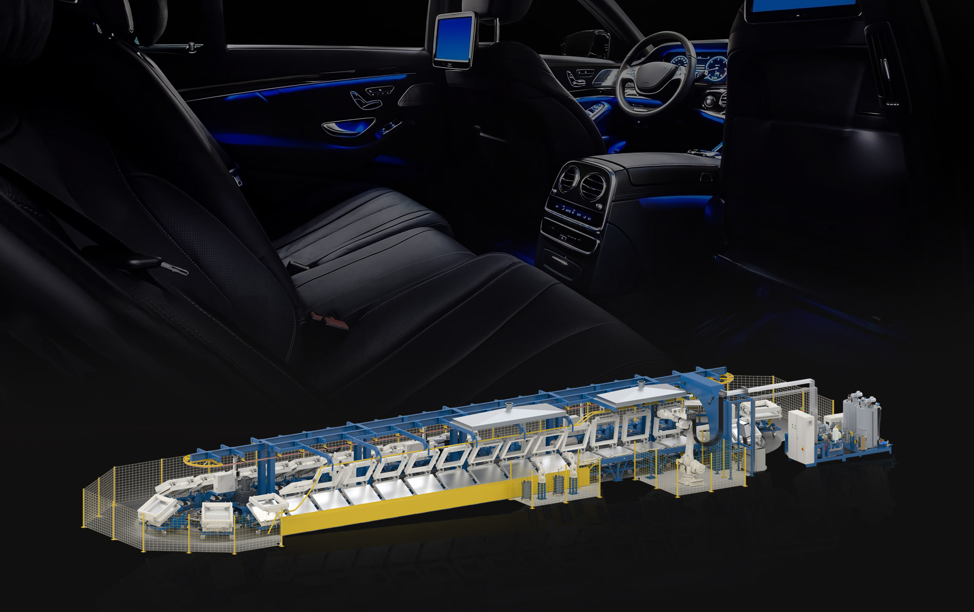 Hot press machine used for automotive seats